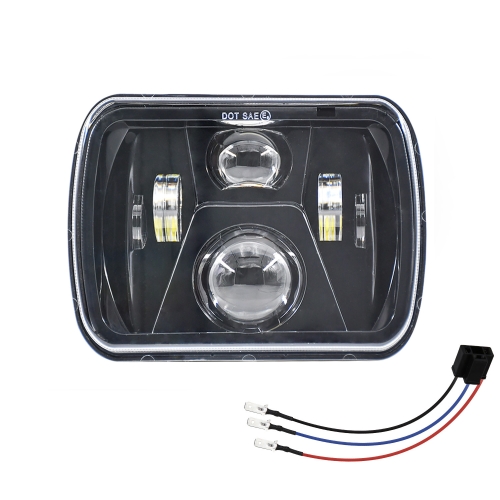 7 inch(5X7)/(7X6) H4 DC 9V-30V 30000LM 300W Car Square Shape LED Headlight Lamps for Jeep Wrangler