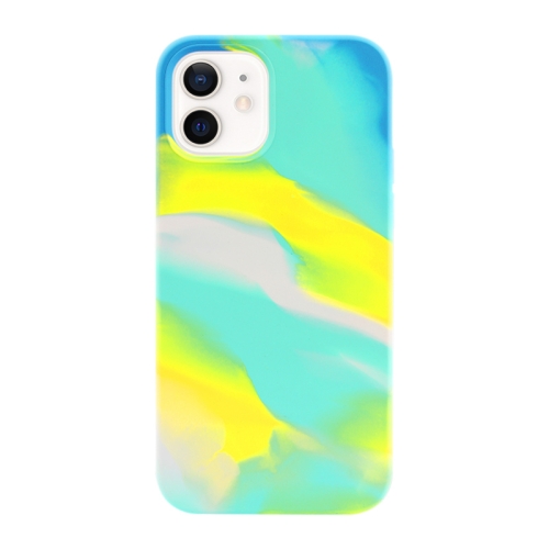 Liquid Silicone Watercolor Protective Case For iPhone 12 mini