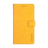 For OPPO Realme GT 5G idewei Crazy Horse Texture Horizontal Flip Leather Case with Holder & Card Slots & Wallet(Yellow)