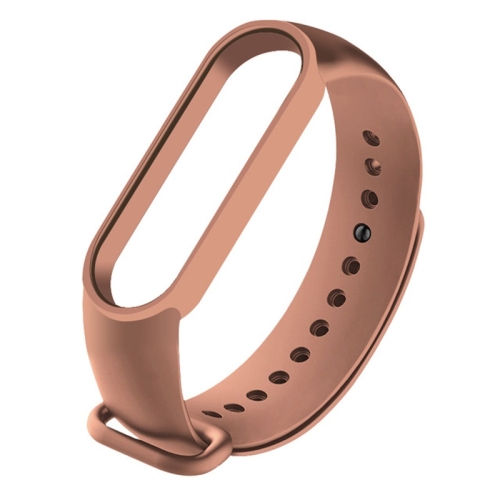 For Xiaomi Mi Band 6 (CA8856) Solid Color Silicone Replacement Strap Watchband(Brown)