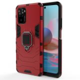 For Xiaomi Redmi Note 10 4G Shockproof PC + TPU Protective Case with Magnetic Ring Holder(Red)