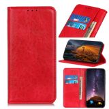 For Sony Xperia 10 III Magnetic Crazy Horse Texture Horizontal Flip Leather Case with Holder & Card Slots & Wallet(Red)