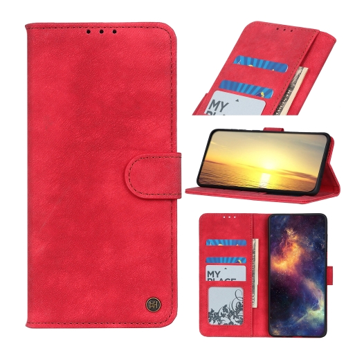 For Sony Xperia 10 III Antelope Texture Magnetic Buckle Horizontal Flip PU Leather Case with Card Slots & Wallet & Holder(Red)
