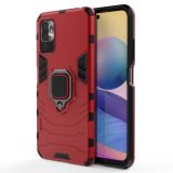 For Xiaomi Redmi Note 10 5G Shockproof PC + TPU Protective Case with Magnetic Ring Holder(Red)