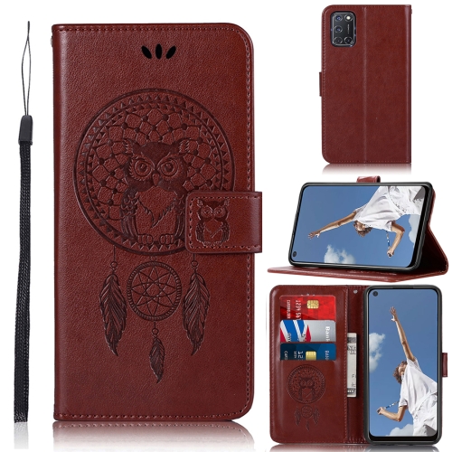 For OPPO A52 / A72 / A92 Wind Chime Owl Embossing Pattern Horizontal Flip Leather Case