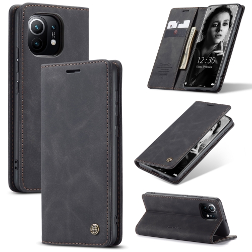 For Xiaomi Mi 11 CaseMe 013 Multifunctional Horizontal Flip Leather Case with Holder & Card Slot & Wallet(Black)