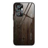 For Xiaomi Redmi Note 10 Pro / Pro Max Wood Grain Tempered Glass + TPU Shockproof Case(M01)