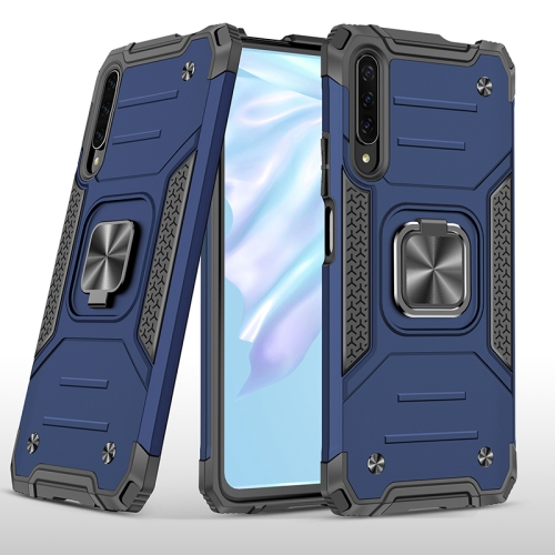 For Huawei Y9s Magnetic Armor Shockproof TPU + PC Case with Metal Ring Holder(Blue)