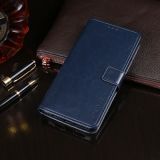 For Blackview A80S idewei Crazy Horse Texture Horizontal Flip Leather Case with Holder & Card Slots & Wallet(Dark Blue)