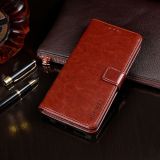 For OPPO Realme C21 idewei Crazy Horse Texture Horizontal Flip Leather Case with Holder & Card Slots & Wallet(Brown)