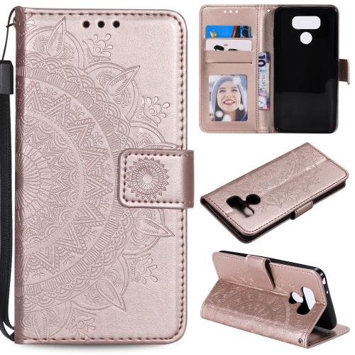 For LG G6 Totem Flower Embossed Horizontal Flip TPU + PU Leather Case with Holder & Card Slots & Wallet(Rose Gold)