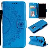 For Huawei Mate 10 Pro Totem Flower Embossed Horizontal Flip TPU + PU Leather Case with Holder & Card Slots & Wallet(Blue)