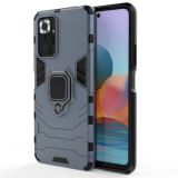 For Xiaomi Redmi Note 10 Pro PC + TPU Shockproof Protective Case with Magnetic Ring Holder(Navy Blue)