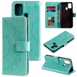 For Samsung Galaxy A21s Totem Flower Embossed Horizontal Flip TPU + PU Leather Case with Holder & Card Slots & Wallet(Green)