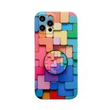 3D Cube IMD Shockproof Protective Case with Holder For iPhone 11(Irregular)