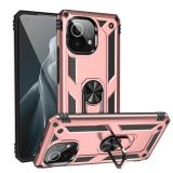 For Xiaomi Mi 11 Shockproof TPU + PC Protective Case with 360 Degree Rotating Holder(Rose Gold)