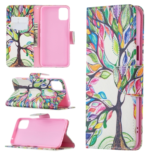 For LG K42 Colored Drawing Pattern Horizontal Flip Leather Case with Holder & Card Slots & Wallet(Life Tree)