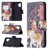 For Samsung Galaxy A32 4G Colored Drawing Pattern Horizontal Flip Leather Case with Holder & Card Slots & Wallet(Flowers Elephant)
