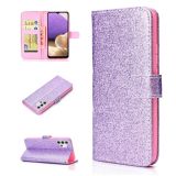 For Samsung Galaxy A32 5G Glitter Powder Horizontal Flip Leather Case with Card Slots & Holder & Photo Frame & Wallet(Purple)