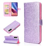 For Samsung Galaxy A52 5G / 4G Glitter Powder Horizontal Flip Leather Case with Card Slots & Holder & Photo Frame & Wallet(Purple)
