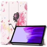 For Samsung Galaxy Tab A7 Lite T225 Colored Drawing Pattern Horizontal Flip Leather Case with Three-folding Holder(Elf Girl)