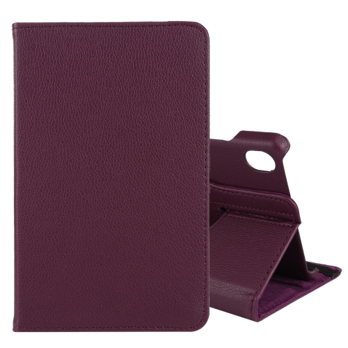 For Lenovo Tab M8 360 Degree Rotation Litchi Texture Horizontal Flip Leather Case with Holder(Purple)