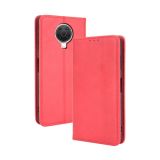 For Nokia G20 / G10 Magnetic Buckle Retro Crazy Horse Texture Horizontal Flip Leather Case with Holder & Card Slots & Photo Frame(Red)
