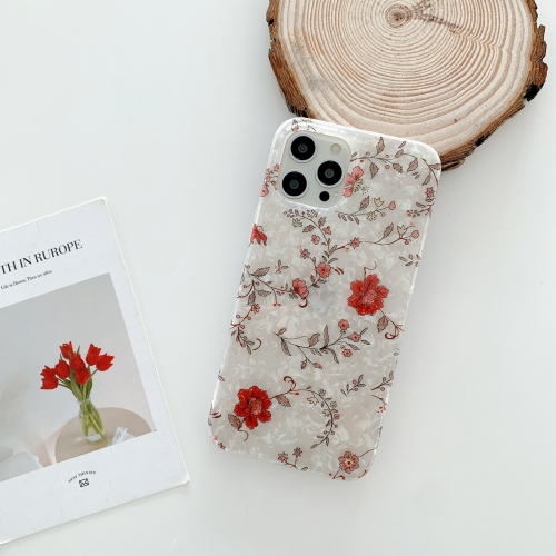 Shell Pattern Protective Case For iPhone 12 Pro Max(Little Red Flower)