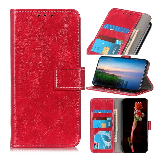 For OPPO F19 Pro+ 5G / Reno5 Z / Reno6 Z Retro Crazy Horse Texture Horizontal Flip Leather Case with Holder & Card Slots & Photo Frame & Wallet(Red)