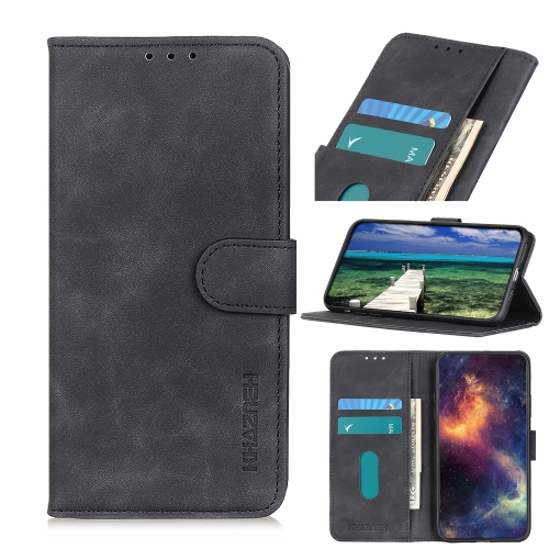 For Xiaomi Mi 11 Lite 5G / 4G KHAZNEH Retro Texture Horizontal Flip Leather Case with Holder & Card Slots & Wallet(Black)
