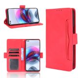 For Motorola Edge S / Moto G100 Skin Feel Calf Pattern Horizontal Flip Leather Case with Holder & Card Slots & Photo Frame(Red)