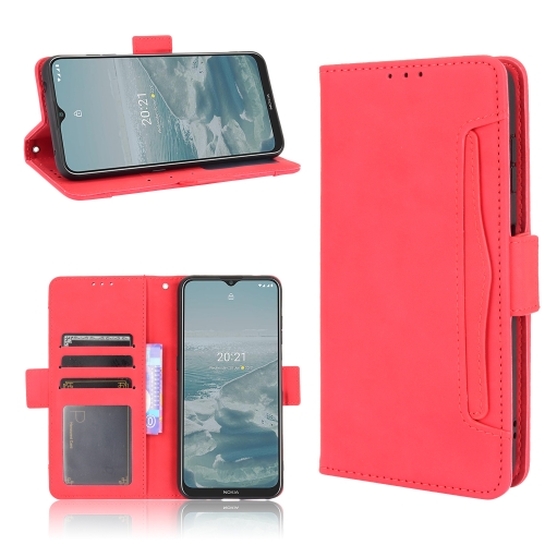 For Nokia G10 / G20 / 6.3 Skin Feel Calf Pattern Horizontal Flip Leather Case with Holder & Card Slots & Photo Frame(Red)