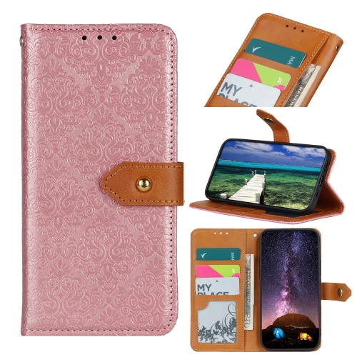For Xiaomi Mi 11 Lite 5G / 4G European Floral Embossed Horizontal Flip PU Leather Case with Holder & Card Slots & Wallet & Photo Frame(Pink)