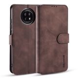 For Xiaomi Redmi Note 9T 5G DG.MING Retro Oil Side Horizontal Flip Leather Case with Holder & Card Slots & Wallet(Coffee)
