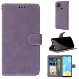 For OPPO A15 / A15s Retro Frosted Horizontal Flip PU Leather Case with Holder & Card Slots & Wallet & Photo Frame(Purple)