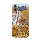 Oil Painting Pattern Shockproof Protective Case For iPhone 12(Sunflower)