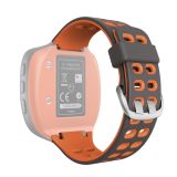 For Garmin Forerunner 310XT Two-color Silicone Replacement Strap Watchband(Grey Orange)