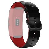 For Samsung Gear Fit2 / Fit2 Pro Two-color Silicone Replacement Strap Watchband(Black Red)