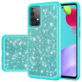 For Samsung Galaxy A52 5G / 4G Glitter Powder Contrast Skin Shockproof Silicone + PC Protective Case(Green)