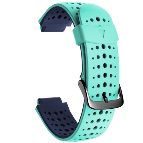 For Garmin Forerunner 220 Two-color Silicone Replacement Strap Watchband(Mint Green Blue)