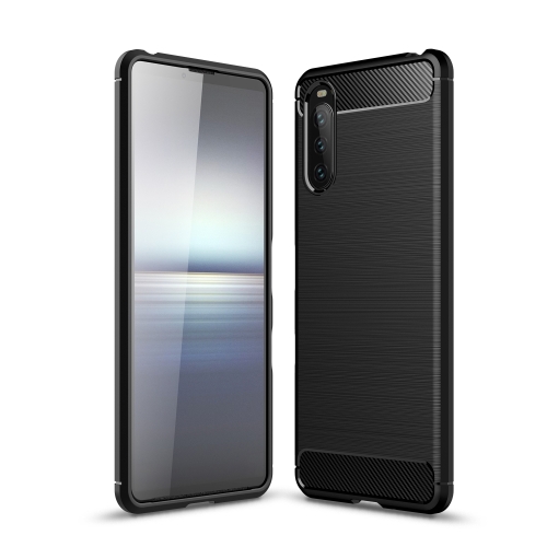 For Sony Xperia 10 III Brushed Texture Carbon Fiber TPU Case(Black)