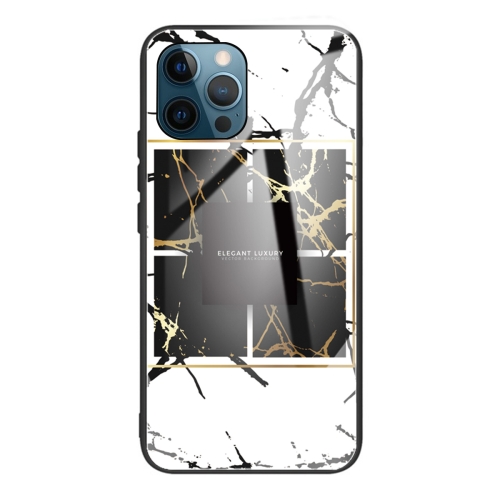 Marble Tempered Glass Back Cover TPU Border Case For iPhone 11(HCBL-22)