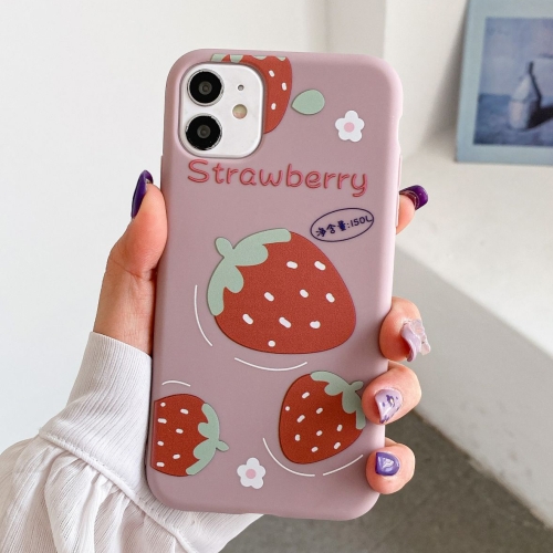 TPU Pattern Protective Case For iPhone 12 / 12 Pro(Strawberrys)