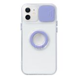 Sliding Camera Cover Design TPU Protective Case with Ring Holder For iPhone 11(Purple)