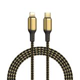 WiWU GD-103 3A USB-C / Type-C to 8 Pin Zinc Alloy + Nylon Braided Data Cable