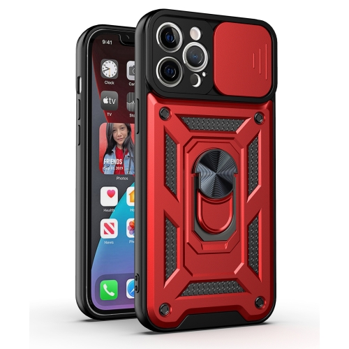 Sliding Camera Cover Design TPU+PC Protective Case For iPhone 11(Red)