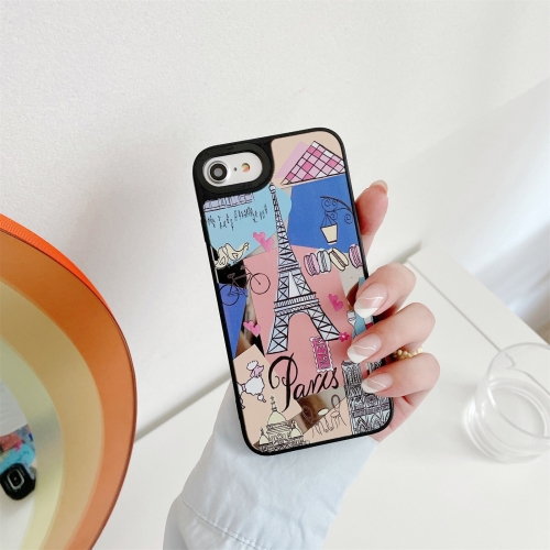 Mirror Series Pattern Protective Case For iPhone SE 2020 / 8 / 7(Eiffel Tower)