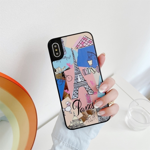 Mirror Series Pattern Protective Case For iPhone XR(Eiffel Tower)