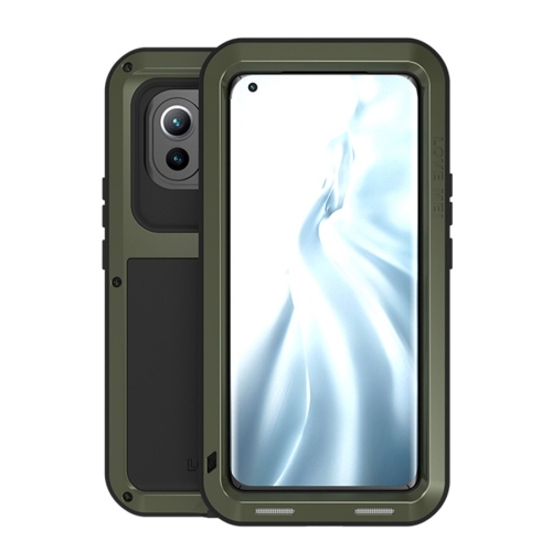 For Xiaomi Mi 11 LOVE MEI Metal Shockproof Waterproof Dustproof Protective Case without Glass(Green)