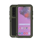 For Samsung Galaxy S21 5G LOVE MEI Metal Shockproof Waterproof Dustproof Protective Case with Glass(Army Green)